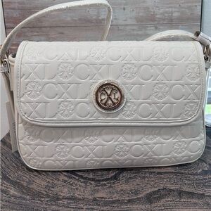 Christian Lacroix Cream Embossed Shoulder Bag